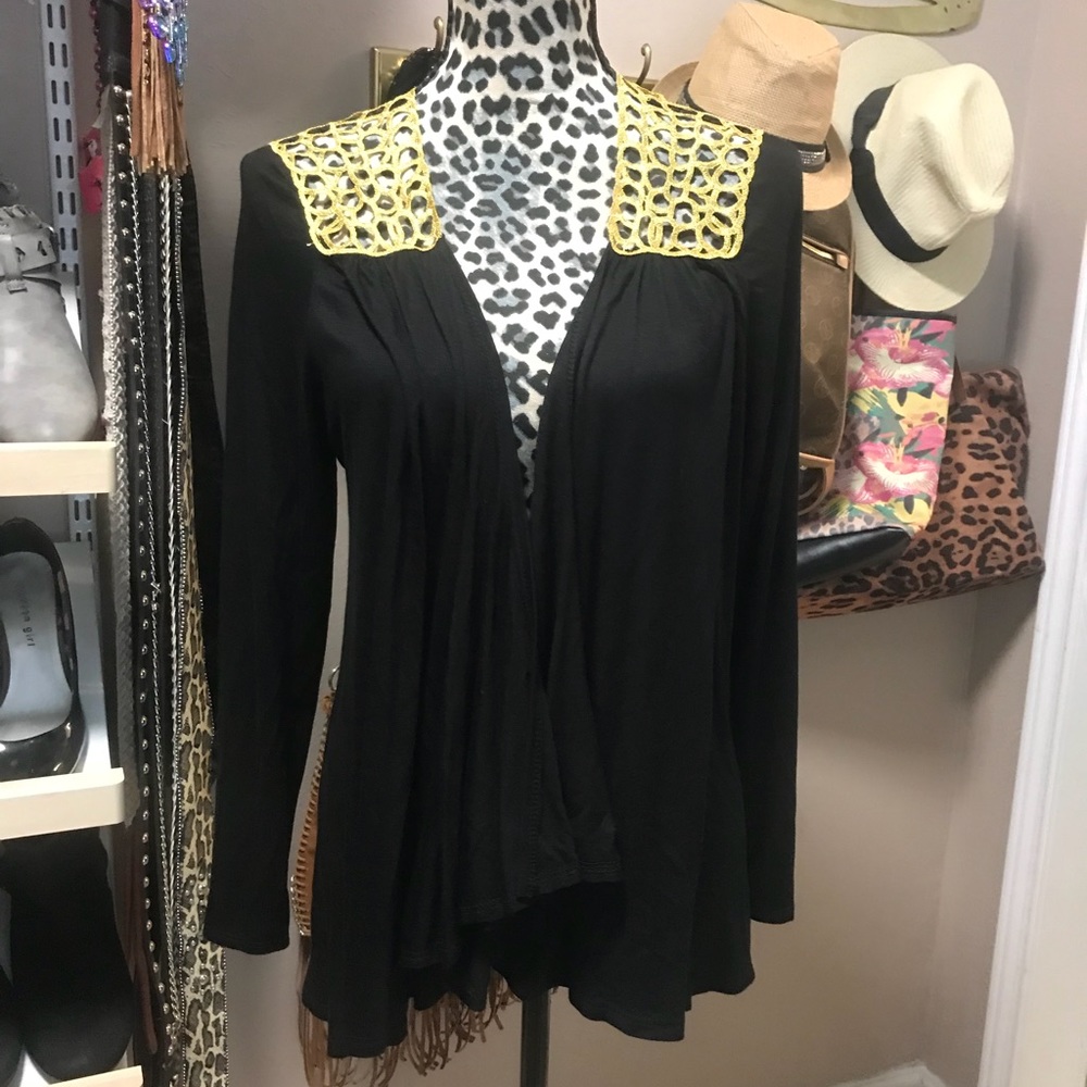 Black and Gold open front cardigan